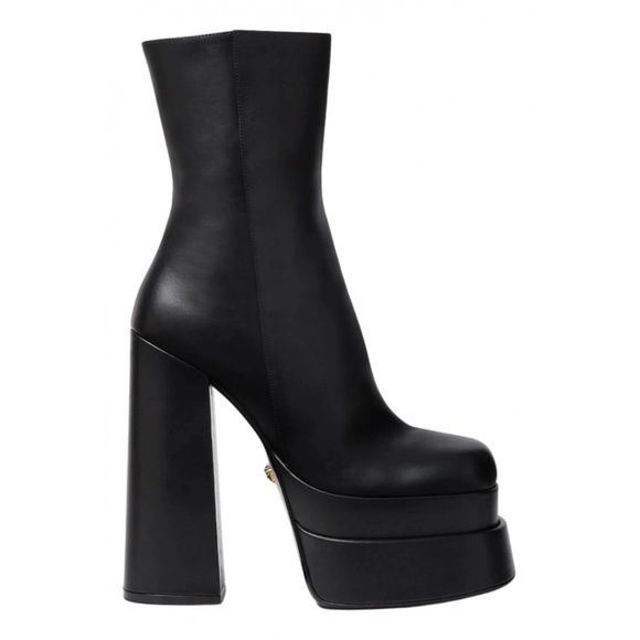 VERSACE Intrico leather platform ankle boots - Picture 2 of 6